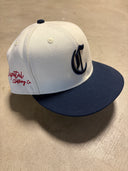 Old E Fitted White Navy